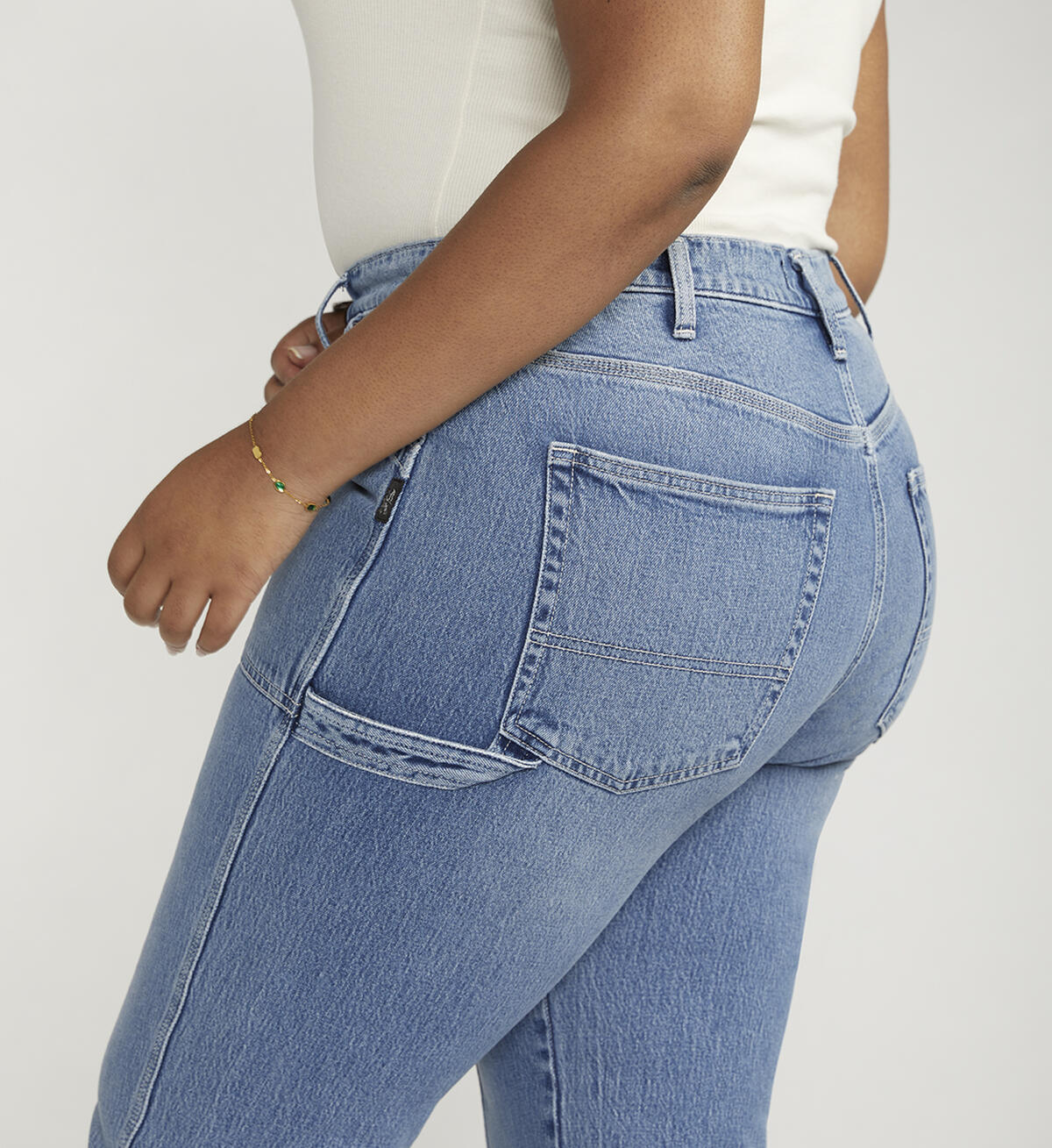 High Rise Straight Leg Carpenter Pant Plus Size, , hi-res image number 3