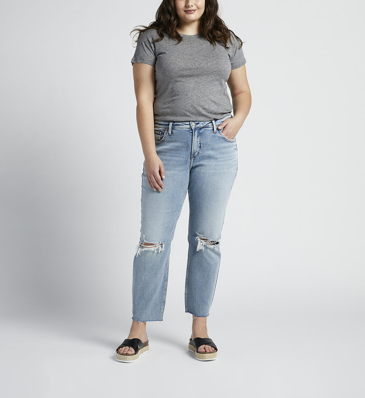Beau Mid Rise Slim Leg Jeans Plus Size, , hi-res image number 0