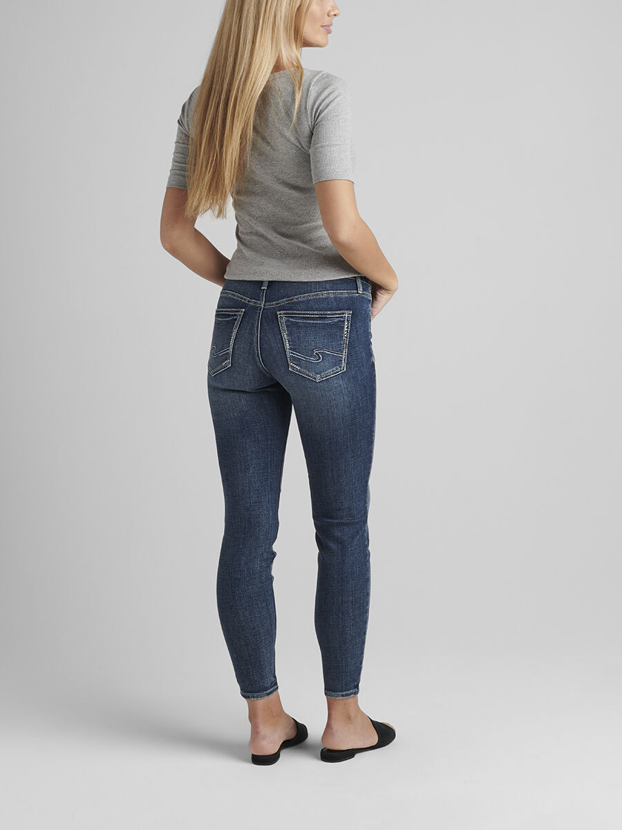 Silver Jeans Co. Women's Britt Low Rise Skinny Jeans - Curvy Fit, Power Stretch Denim, 8.25" Rise - View #2