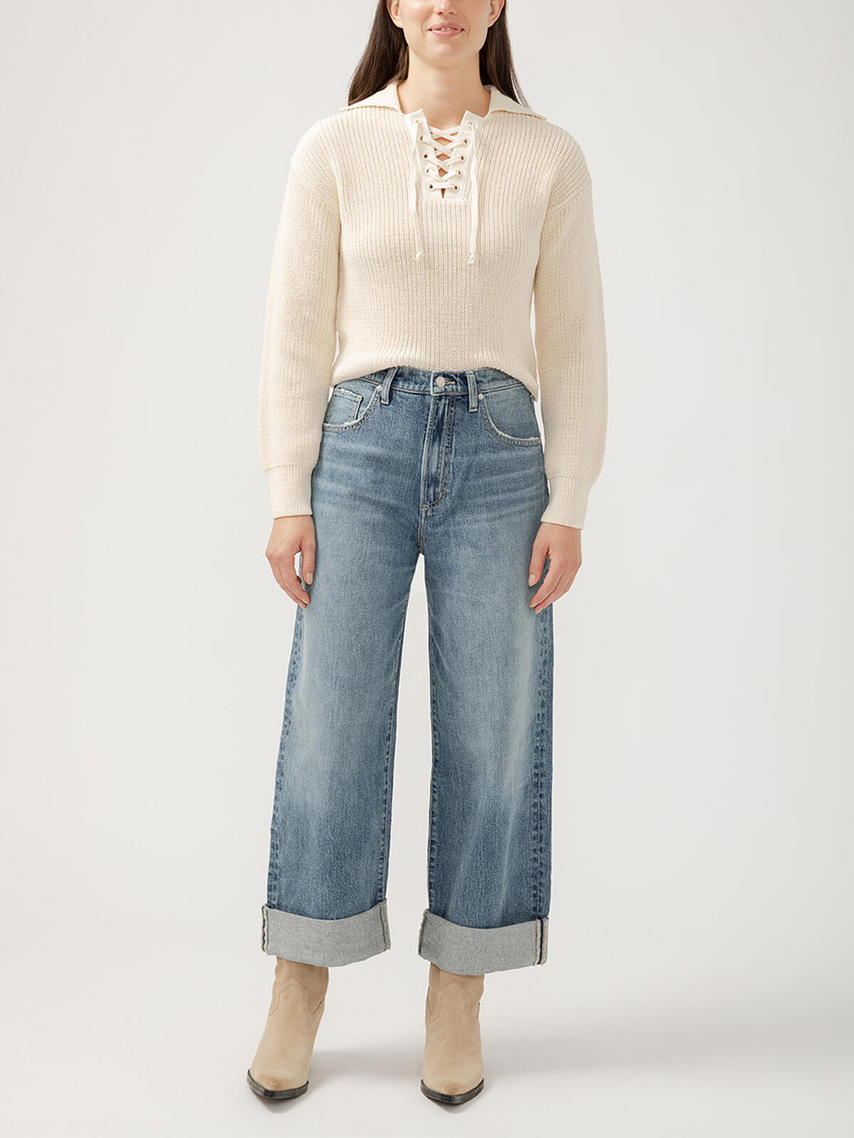 90s Baggy Mid Rise Wide Leg Jeans image number 0