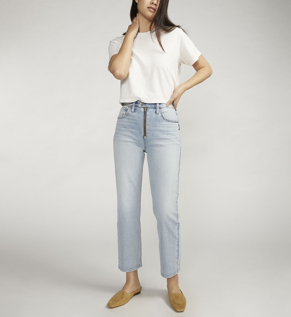 High waisted slim leg jeans hotsell