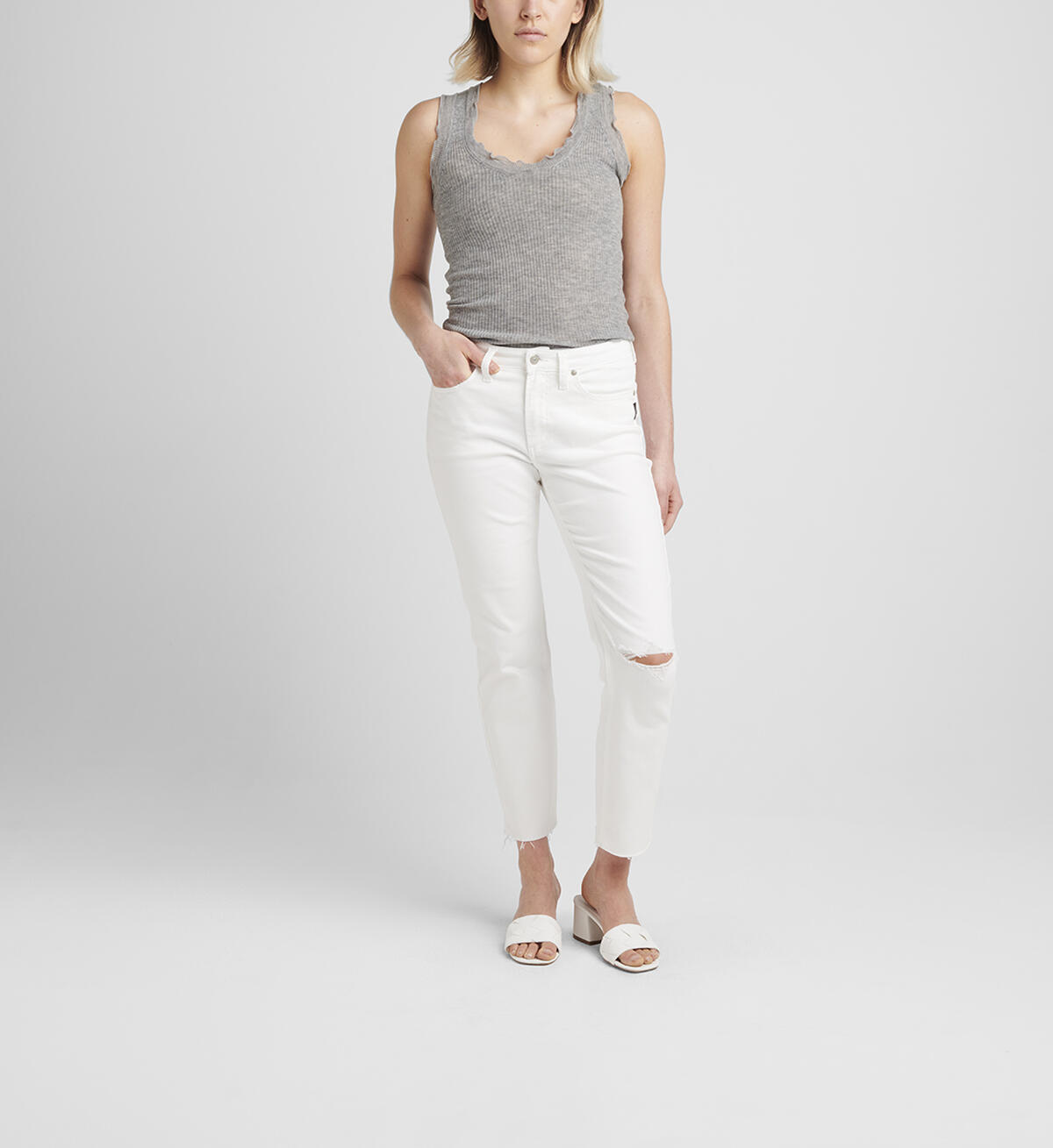 Most Wanted Mid Rise Straight Crop Pants, , hi-res image number 0