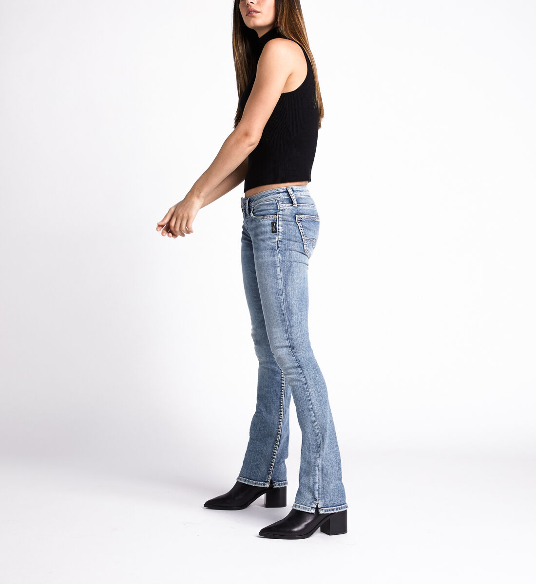 Buy Tuesday Low Rise Slim Bootcut Jeans for CAD 109.00 Silver