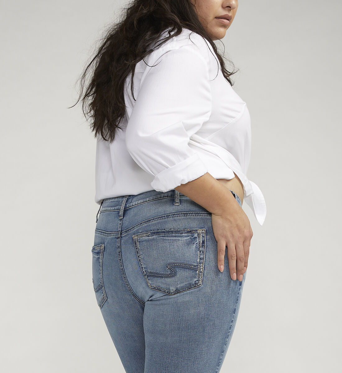 Plus size low rise skinny jeans top