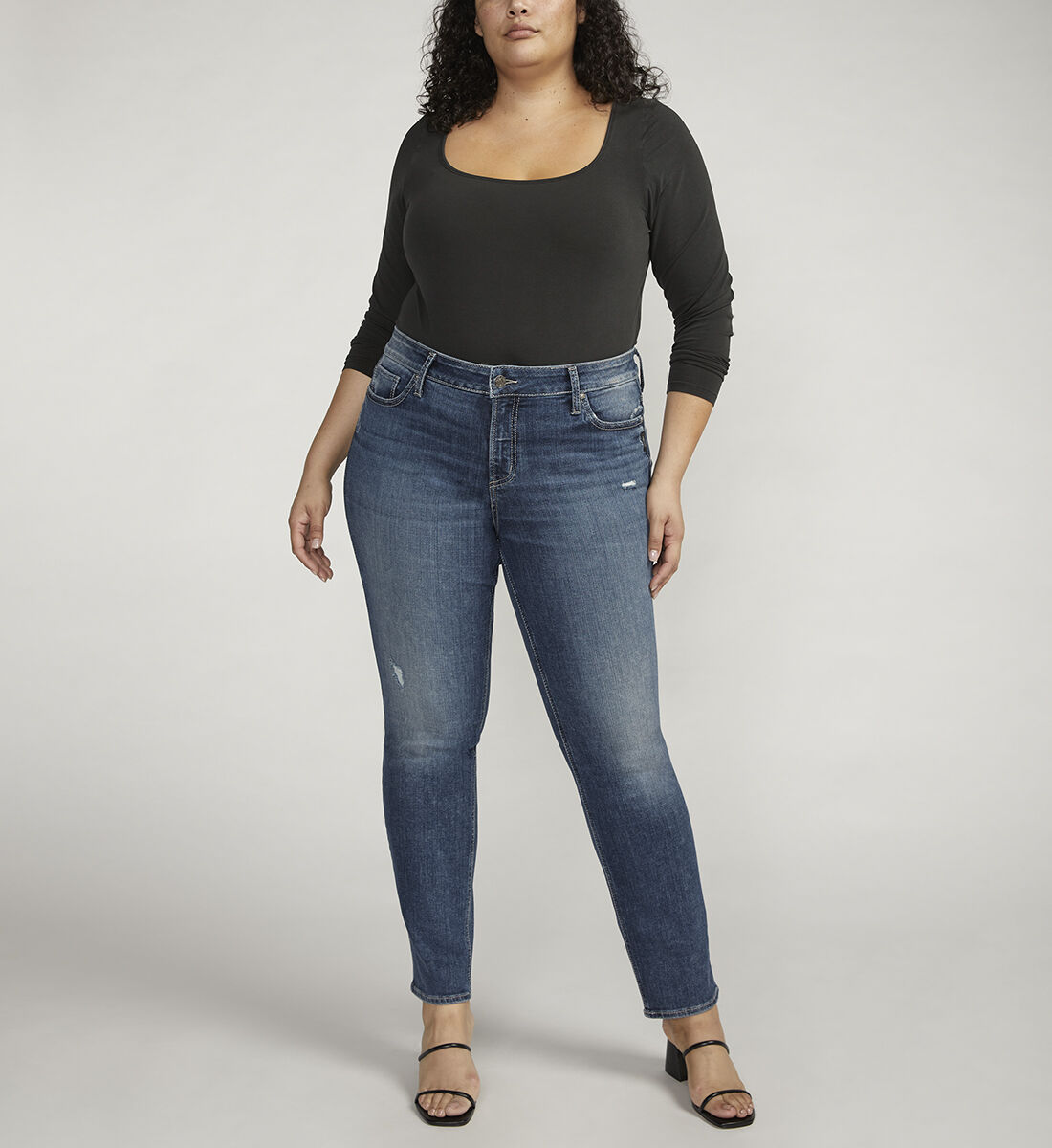 Plus size gray best sale jeans