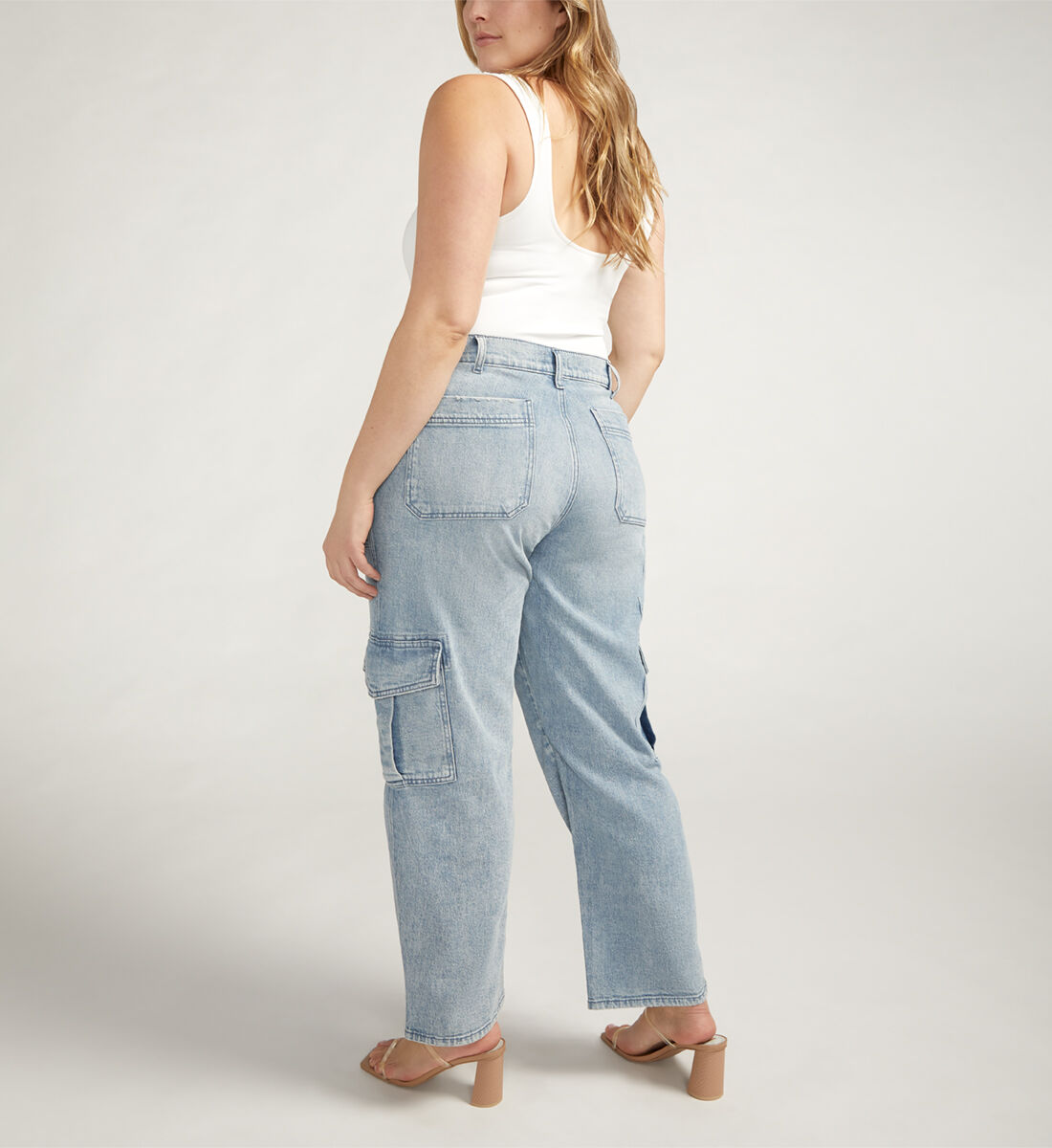 High waisted cargo pants plus size cheap