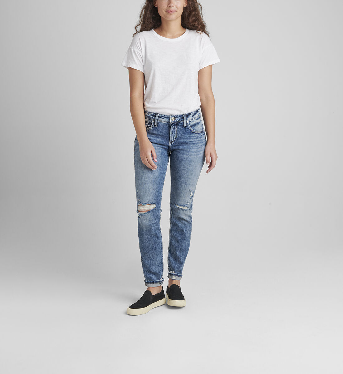 Grey boyfriend jeans deals