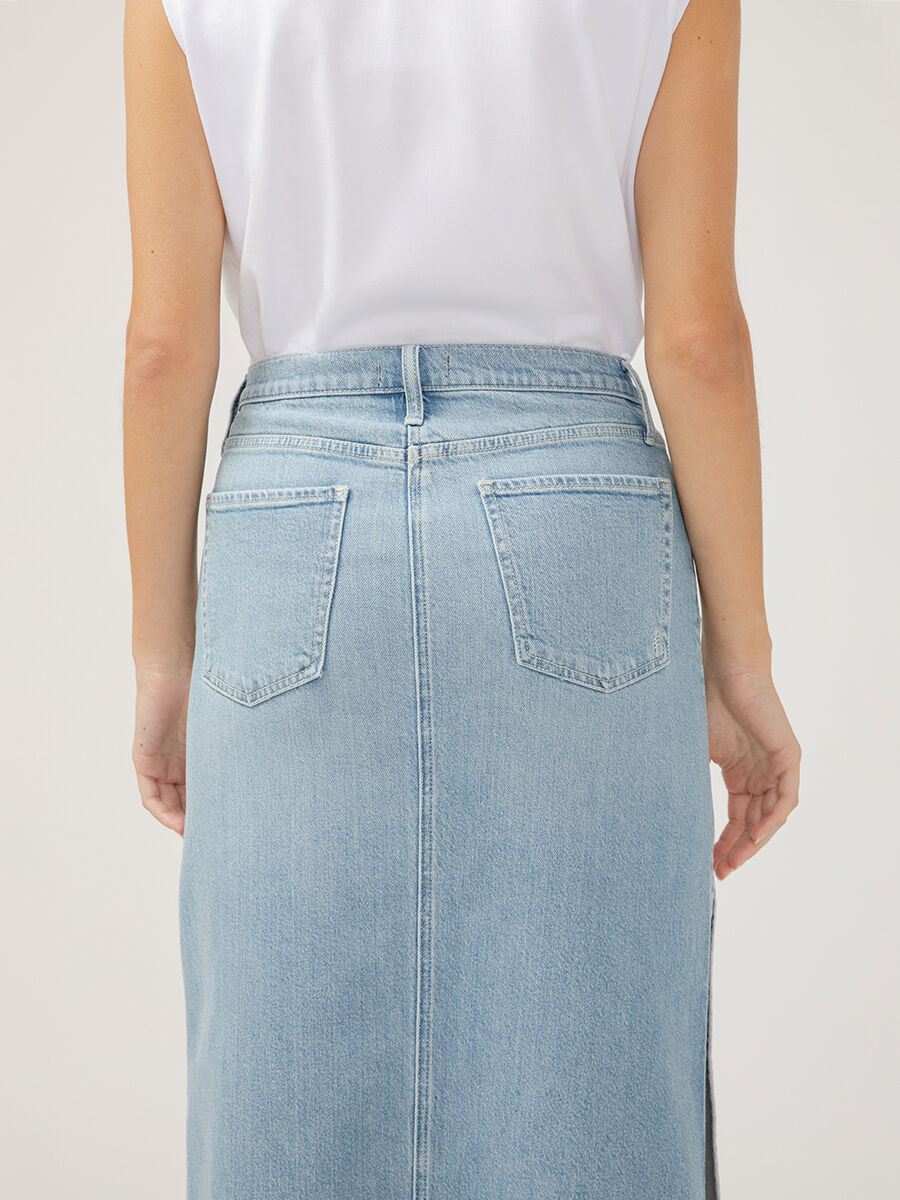 Buy Side Slit Denim Maxi Skirt for CAD 47.00 | Silver Jeans