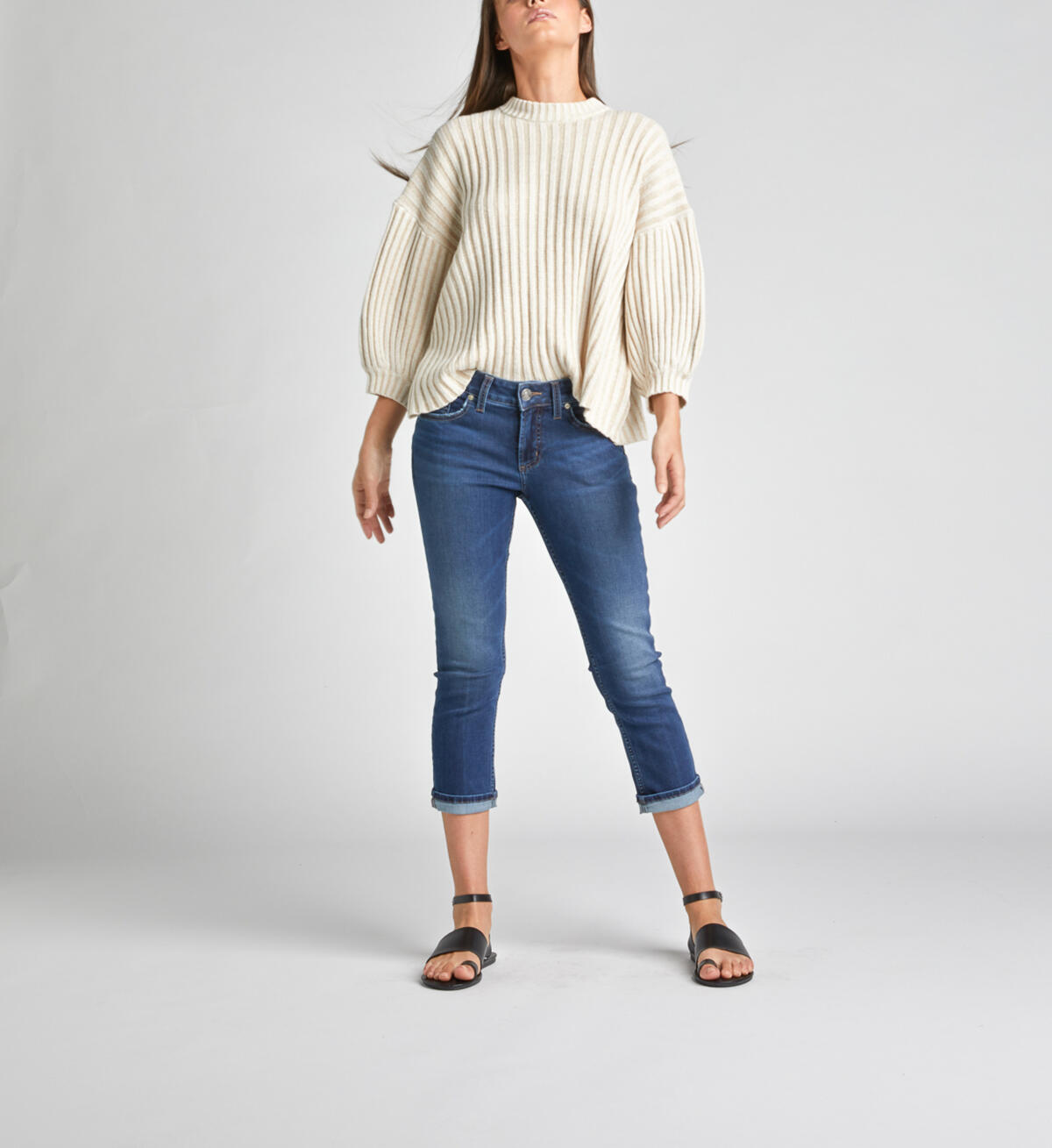 Elyse Mid-Rise Curvy Relaxed Capri, , hi-res image number 0