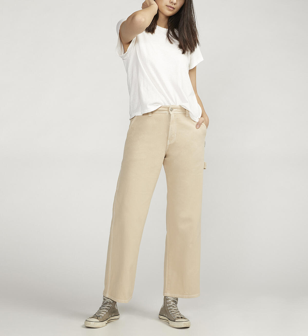 Relaxed Fit Straight Leg Carpenter Pant, Light Tan, hi-res image number 0