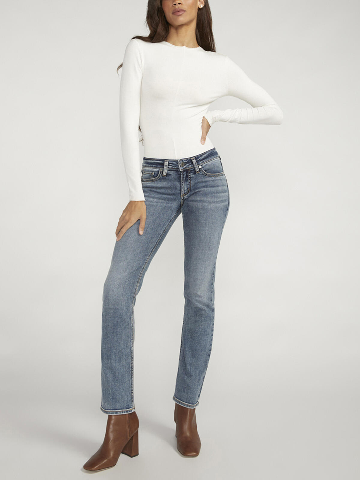 Tuesday Low Rise Straight Leg Jeans image number 0