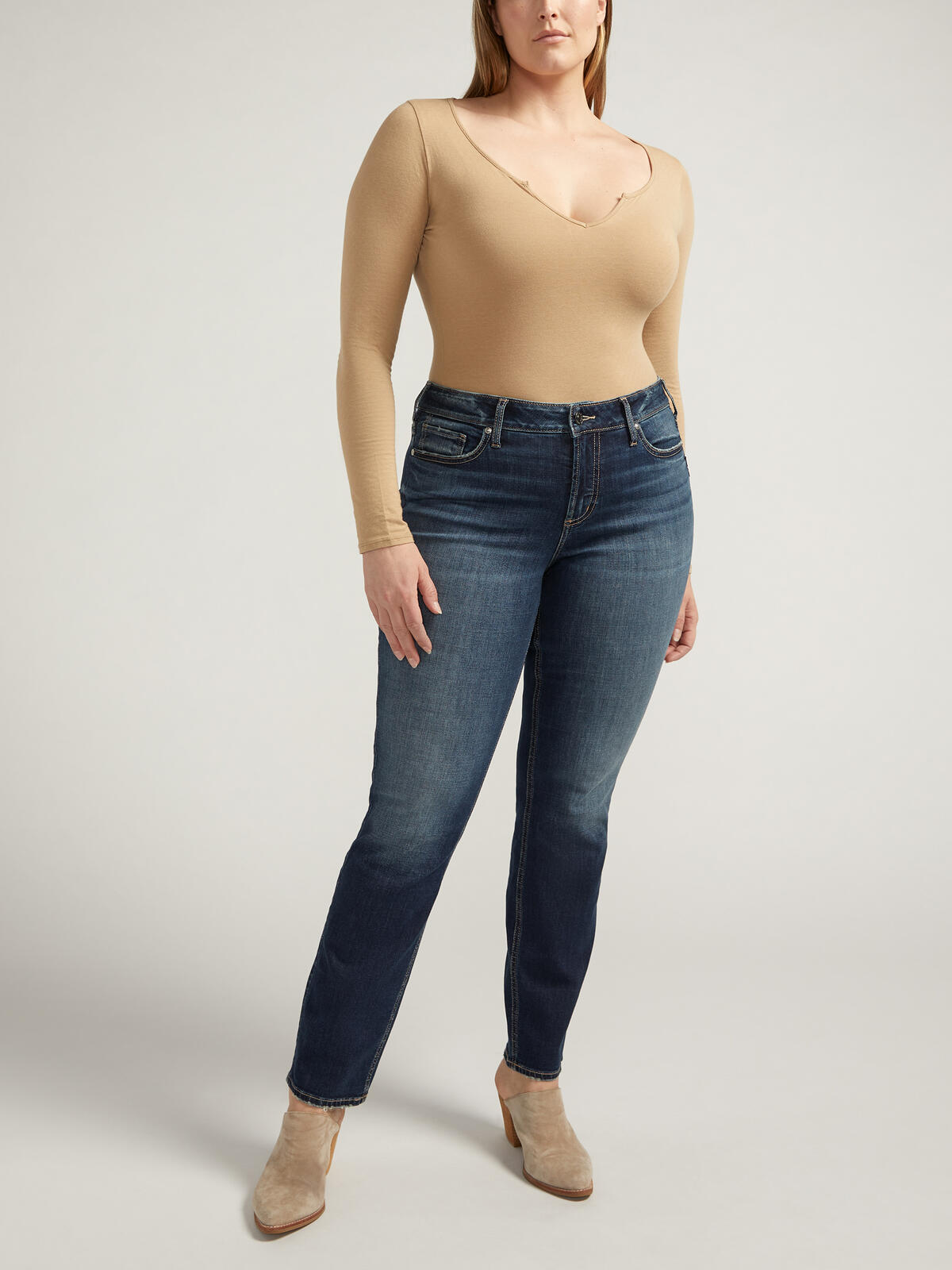 Suki Mid Rise Straight Leg Jeans Plus Size, , hi-res image number 0