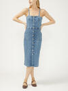 Button-Front Denim Midi Dress image number 0
