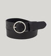 Womens Heavyweight Genuine Leather Belt With Circle Center Bar Buckle, , hi-res image number 0