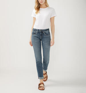 Boyfriend Mid Rise Slim Leg Jeans