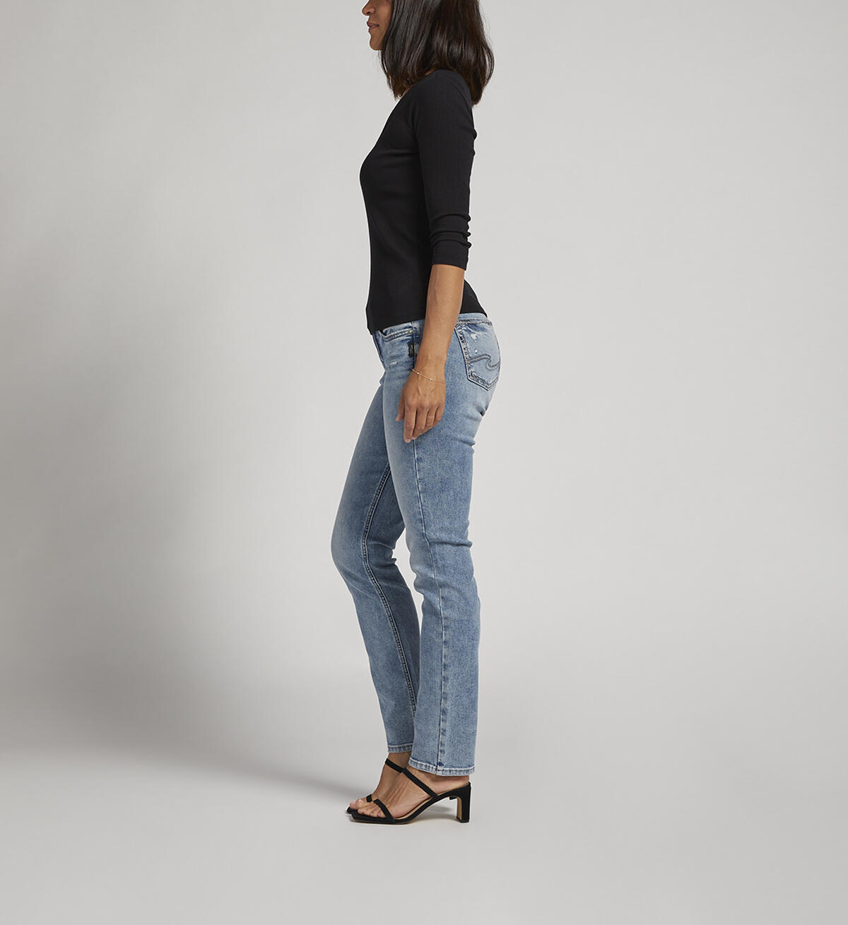 Elyse Mid Rise Straight Leg Jeans, Indigo, hi-res image number 2