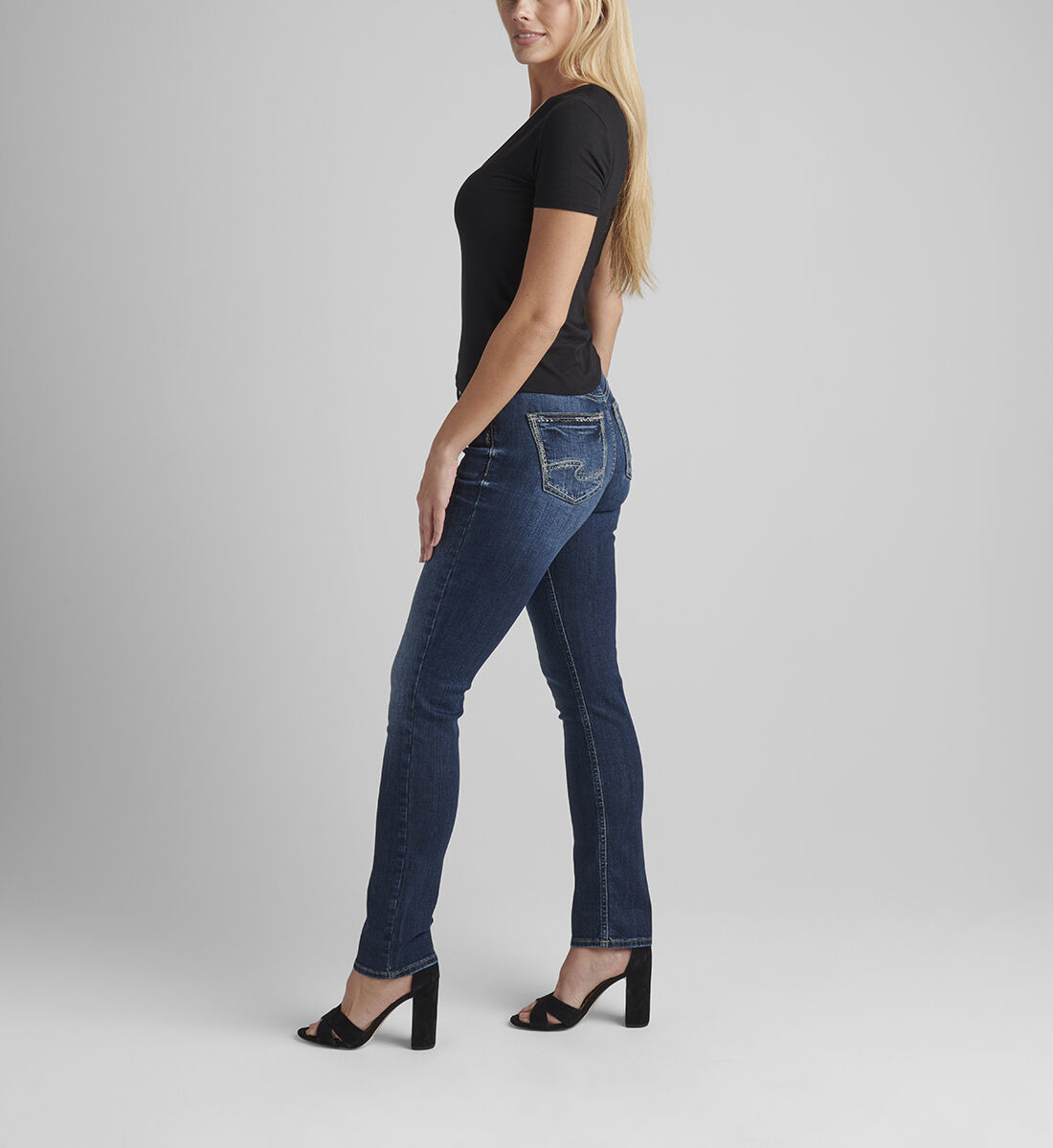 Buy Suki Mid Rise Straight Leg Jeans for CAD 49.00 Silver Jeans