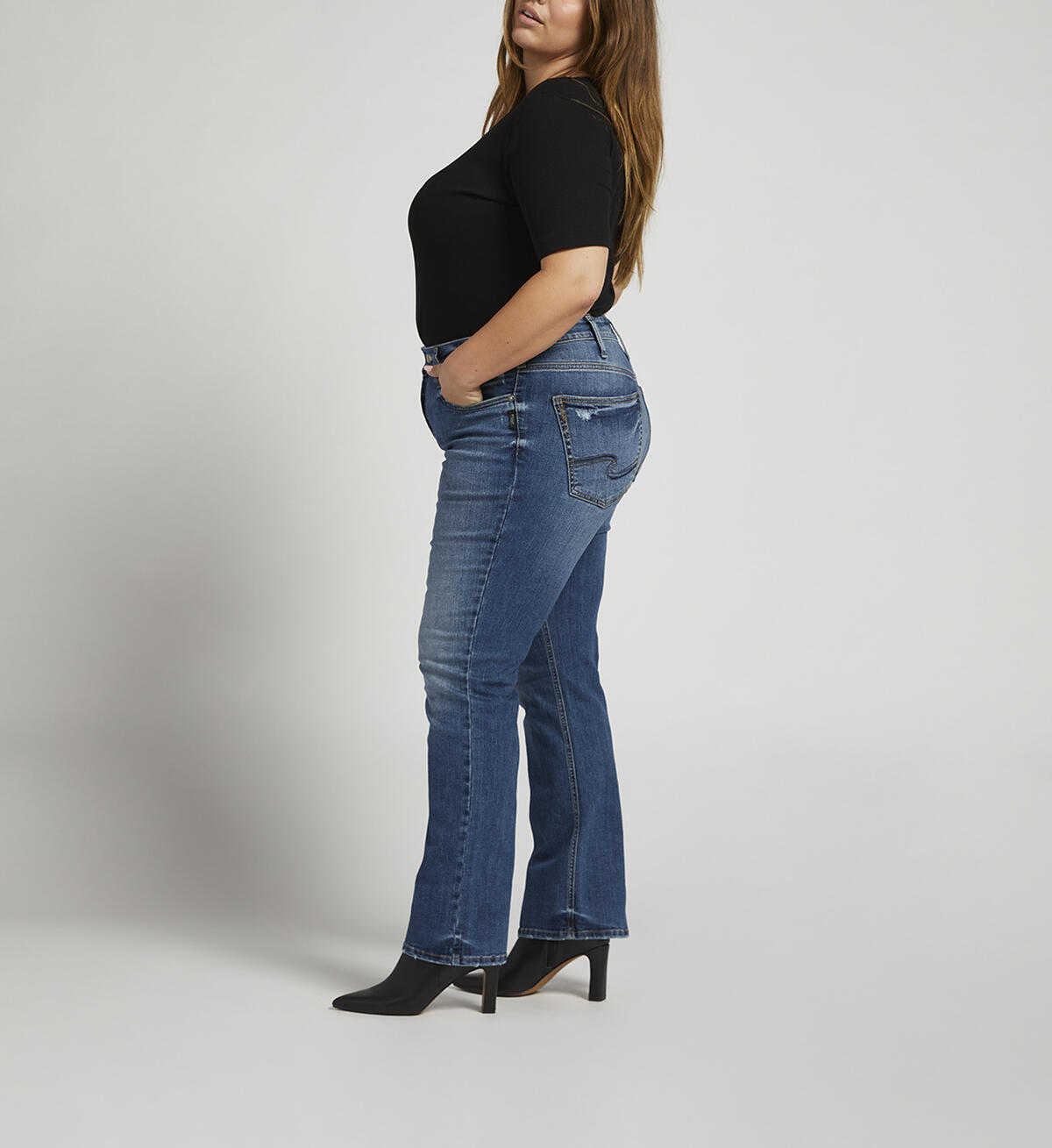 Avery High Rise Slim Bootcut Jeans Plus Size, , hi-res image number 2