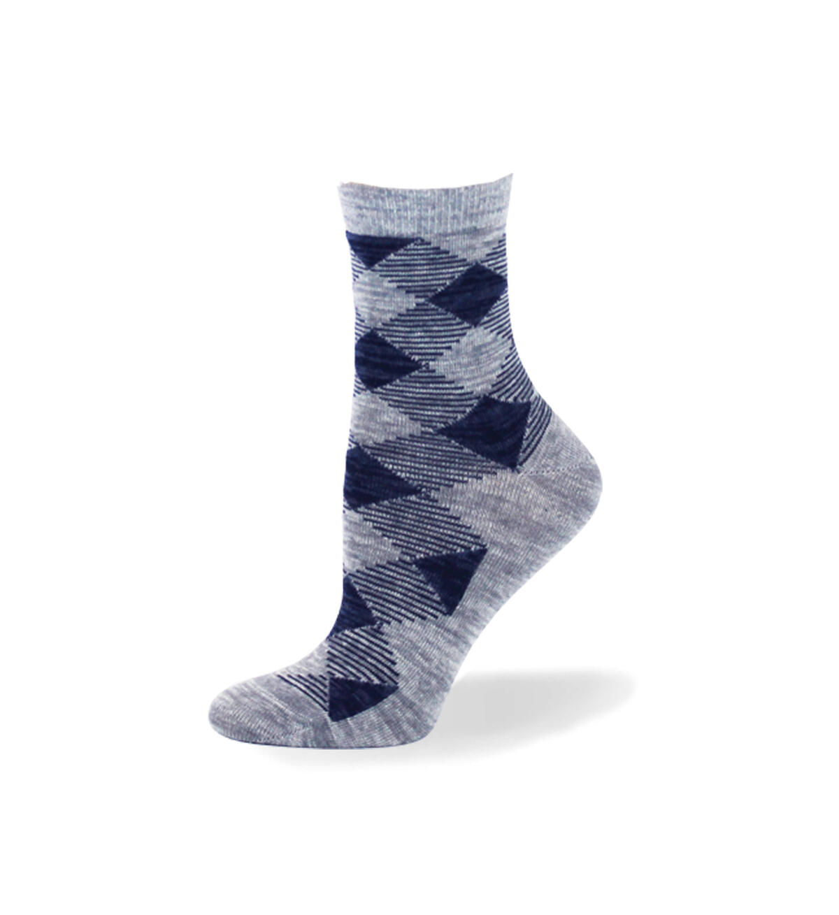 Argyle Mid-Calf Women's Socks, Light Grey, hi-res image number 0}