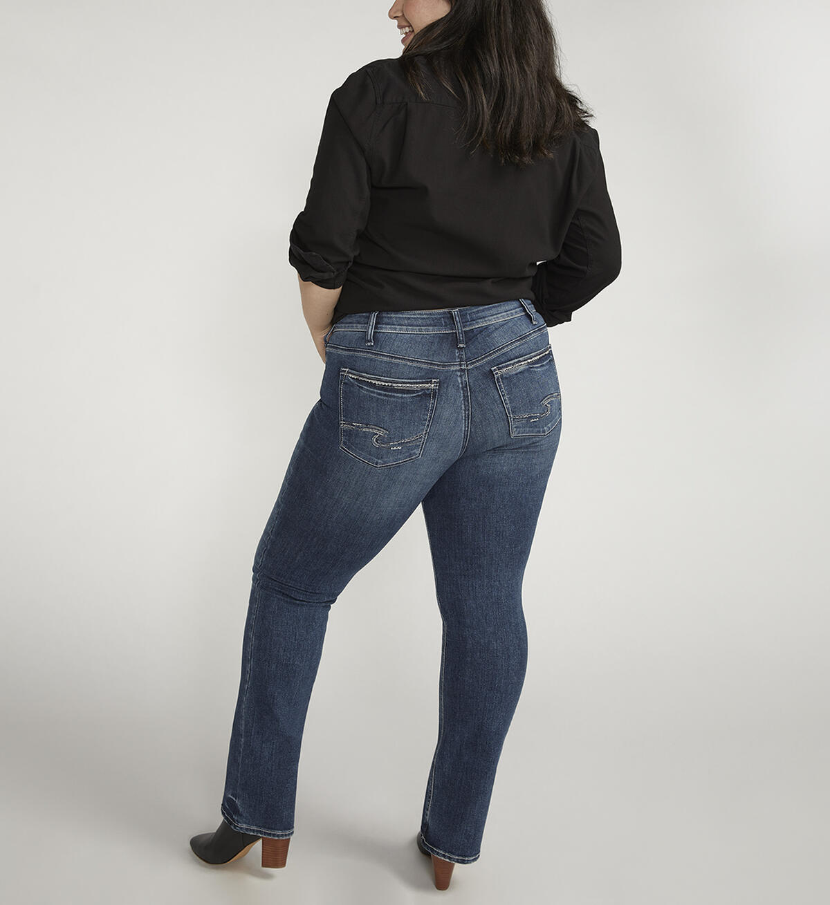 Suki Mid Rise Slim Bootcut Jeans Plus Size, Indigo, hi-res image number 1