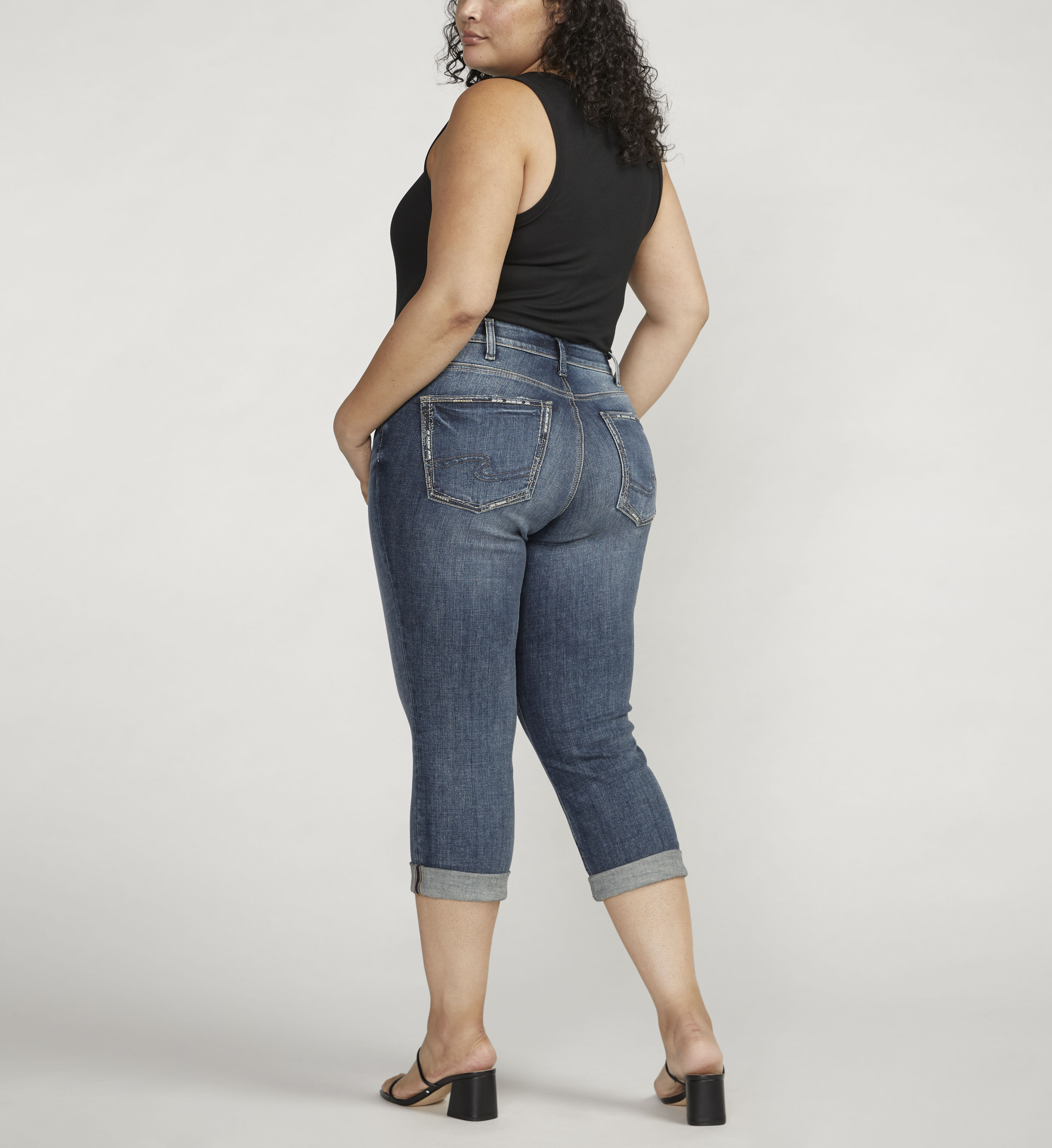 High rise sales capri jeans