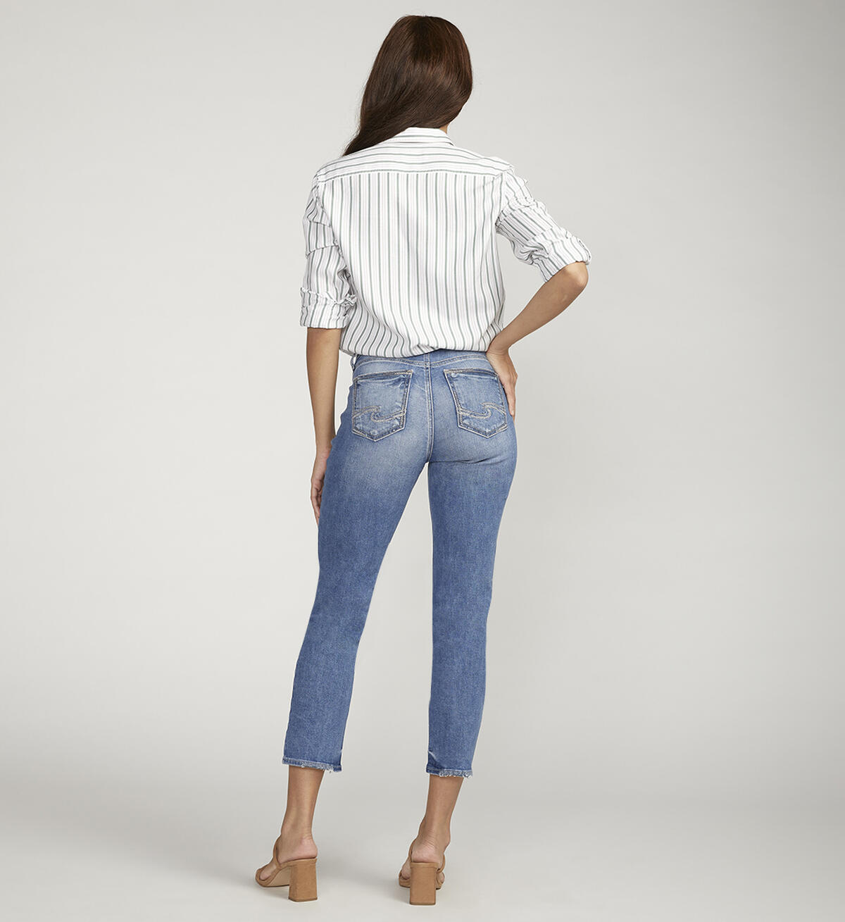 Elyse Mid Rise Straight Leg Crop Jeans, , hi-res image number 1