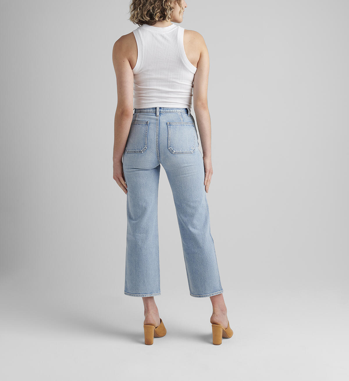 Patch Pocket High Rise Wide Leg Jeans, , hi-res image number 1