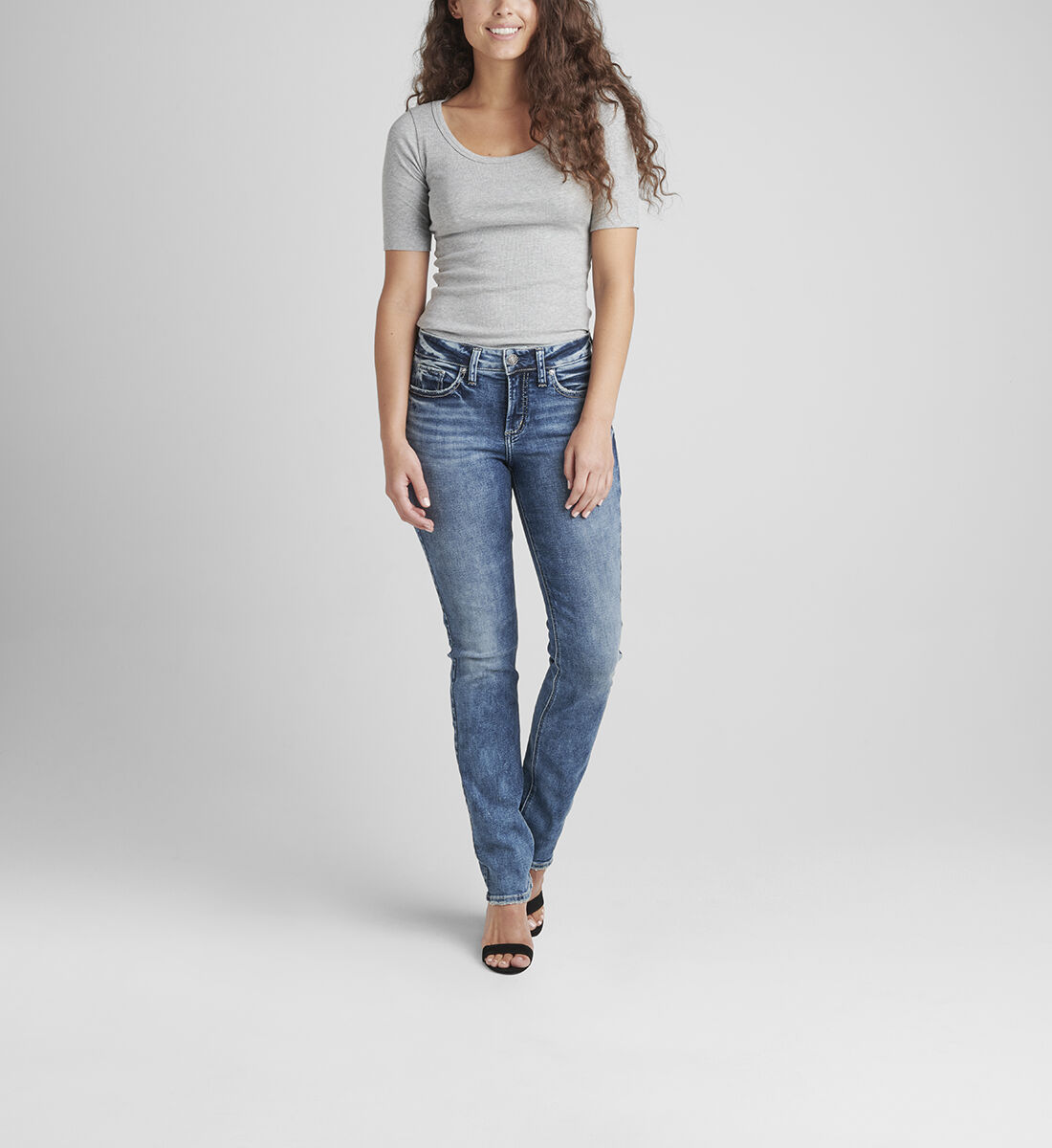 Womens mid rise online straight leg jeans