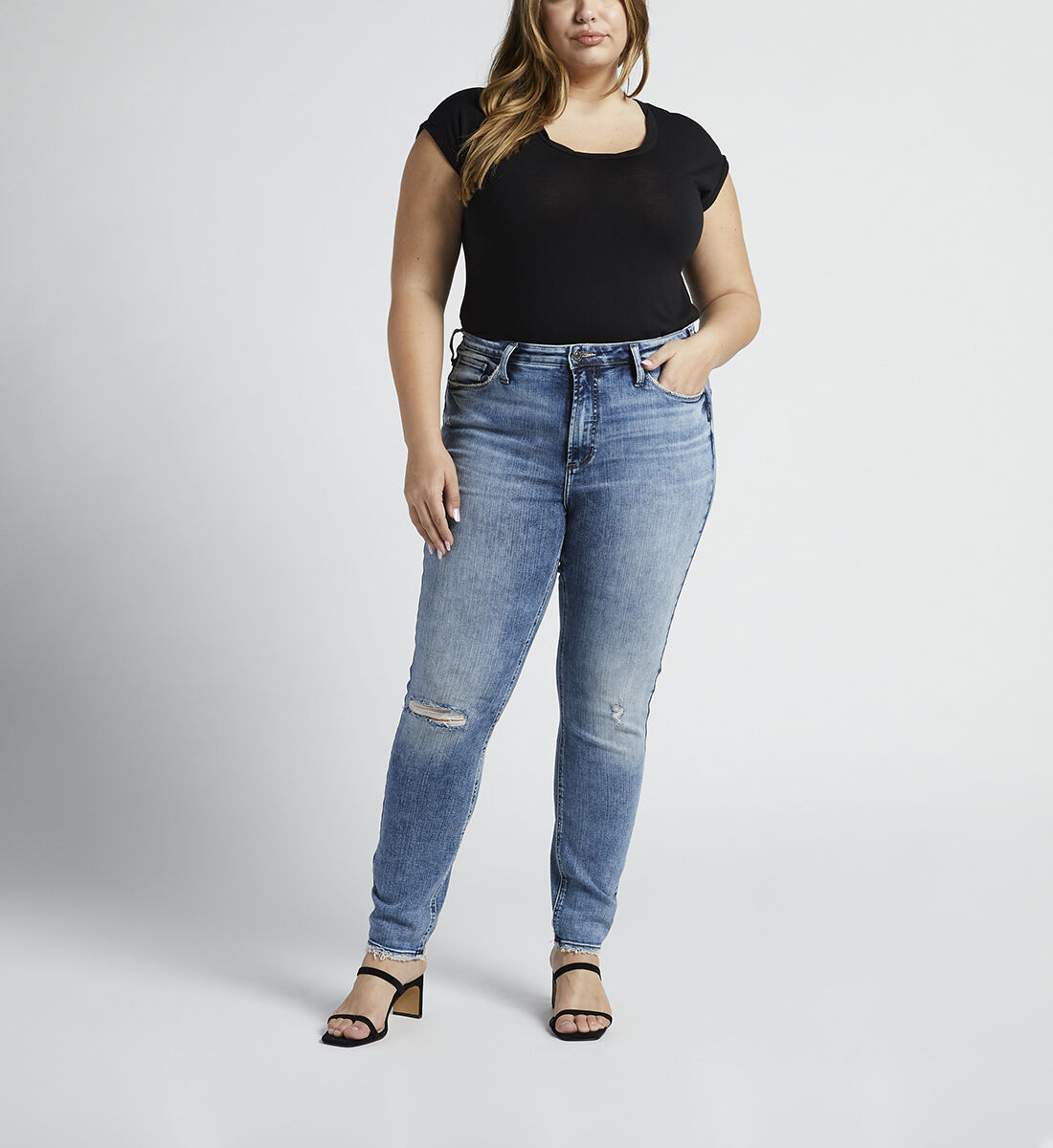 Plus size high top rise skinny jeans