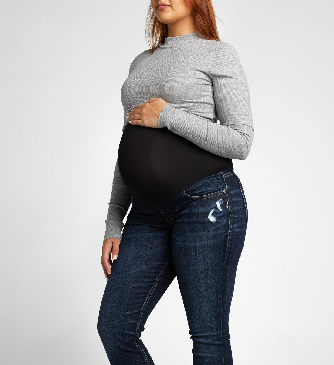 Buy Elyse Slim Bootcut Maternity Jeans for CAD 132.00 Silver