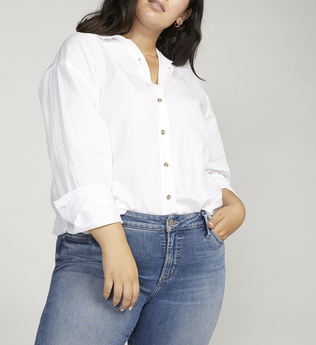 High rise straight leg white jeans cheap