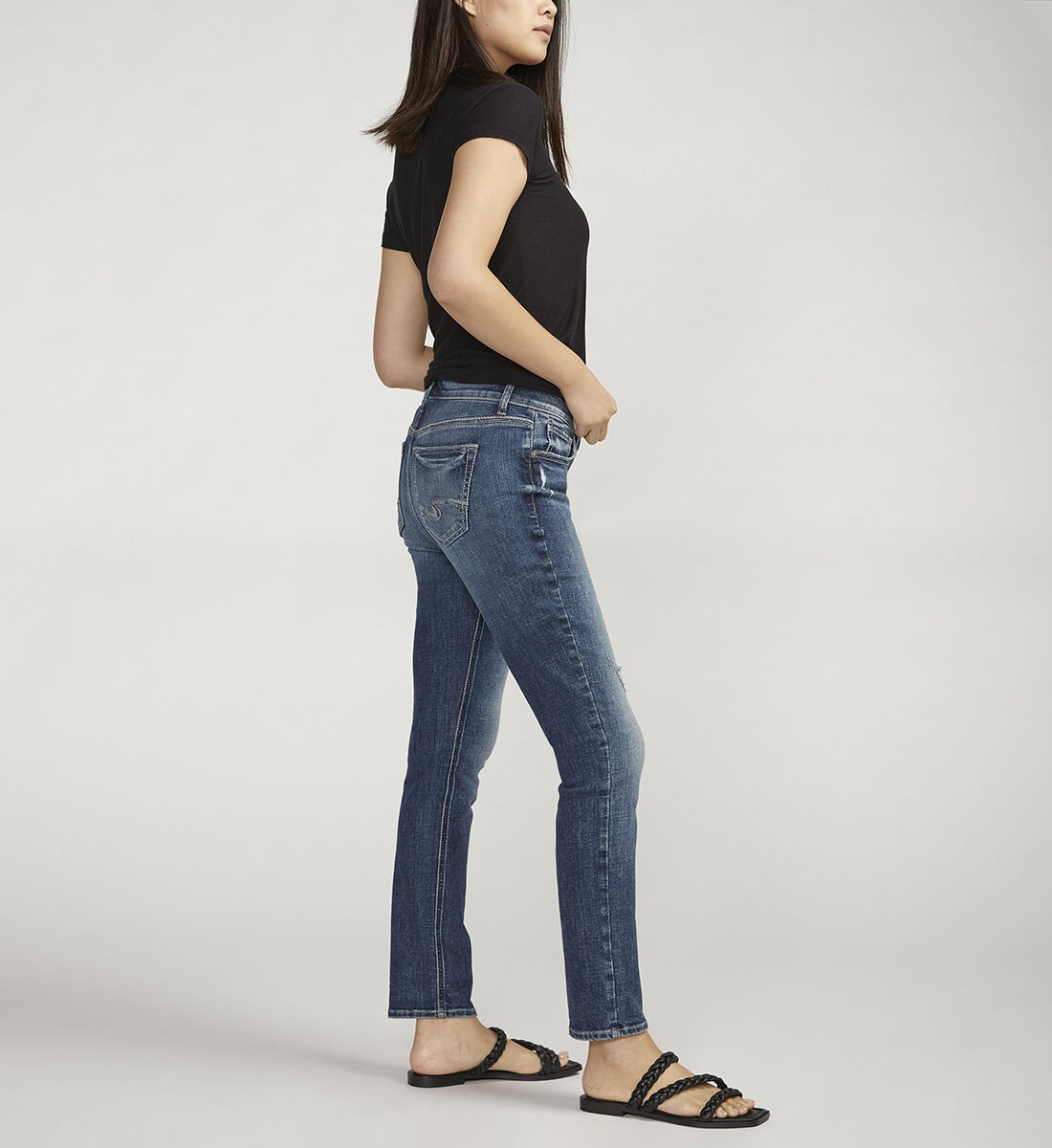 Buy Elyse Mid Rise Straight Leg Jeans for CAD 98.00 | Silver Jeans