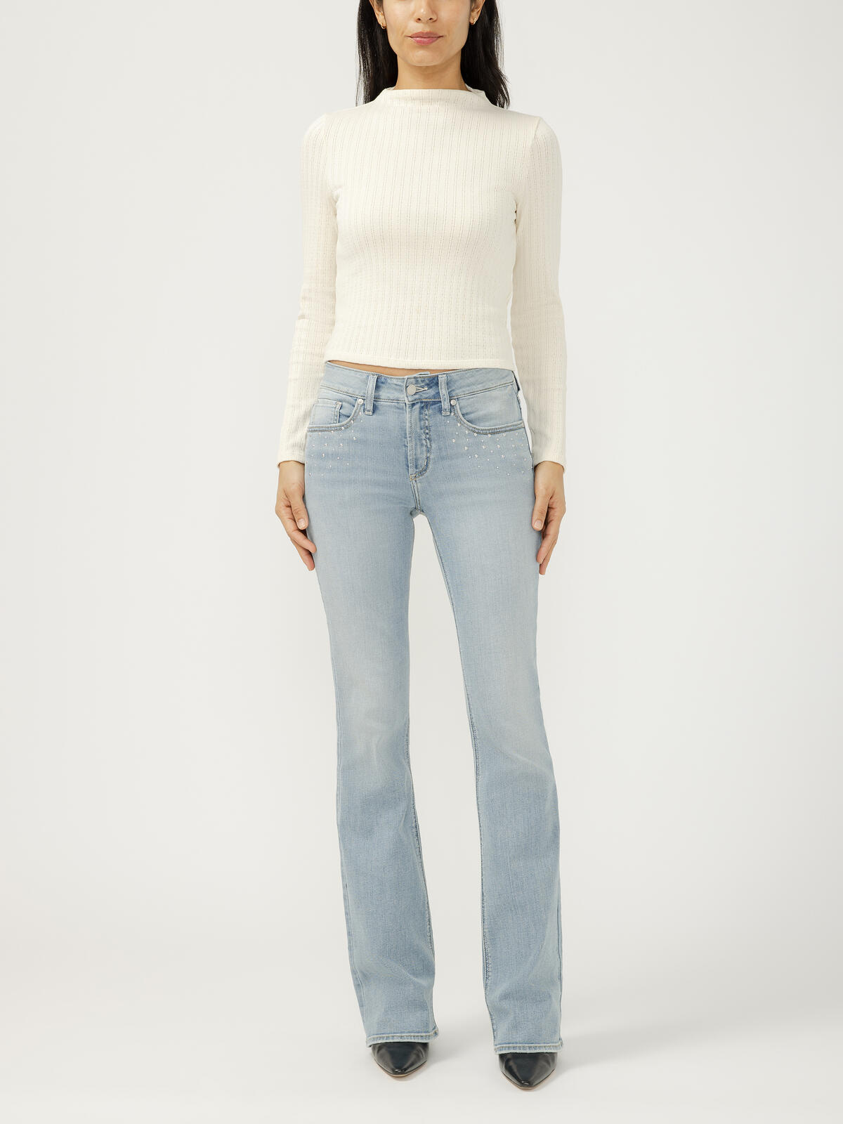 Suki Mid Rise Bootcut Luxe Stretch Jeans image number 0