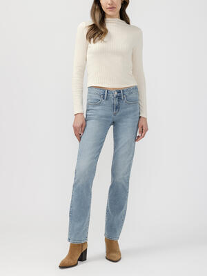 Suki Mid Rise Classic Straight Luxe Stretch Jeans
