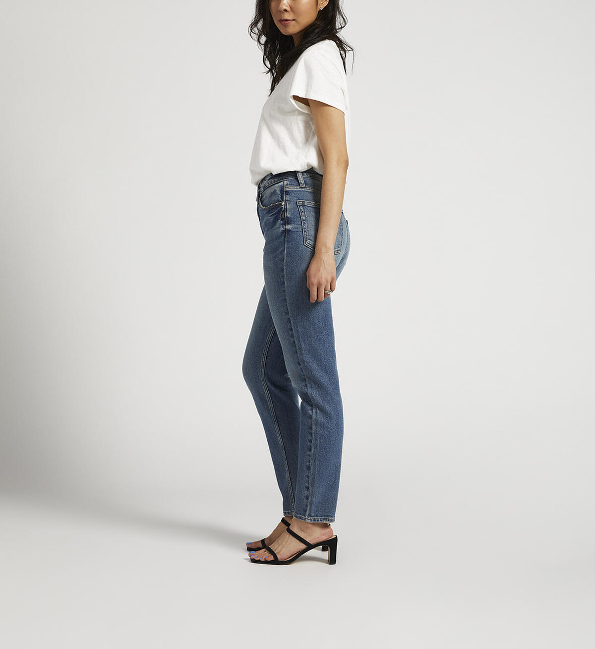 High Rise Tapered Leg Mom Jean, Indigo, hi-res image number 2