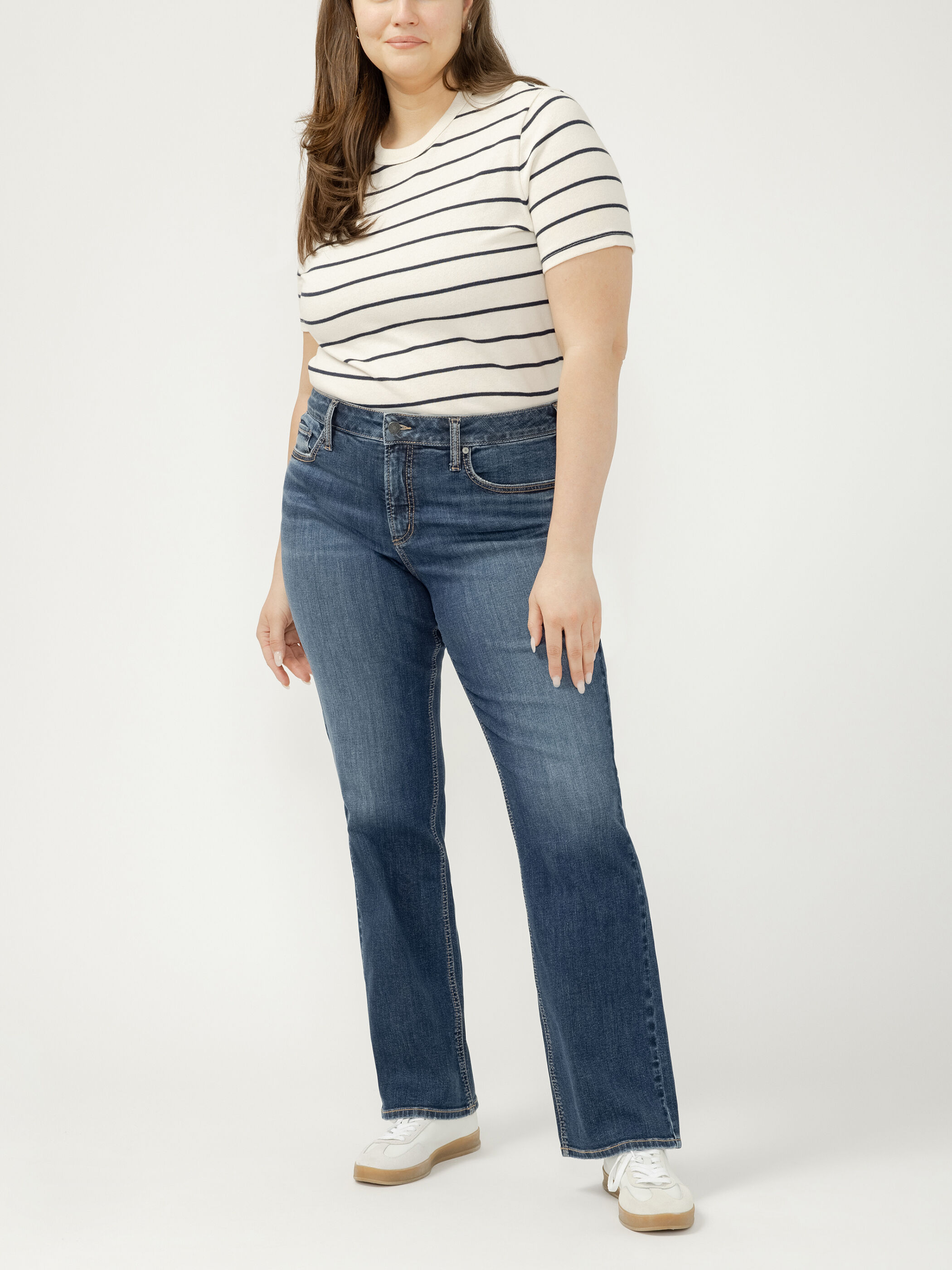 Women's Suki Mid Rise Slim Bootcut Jeans Plus Size (Georgia) Size 14W by Silver Jeans