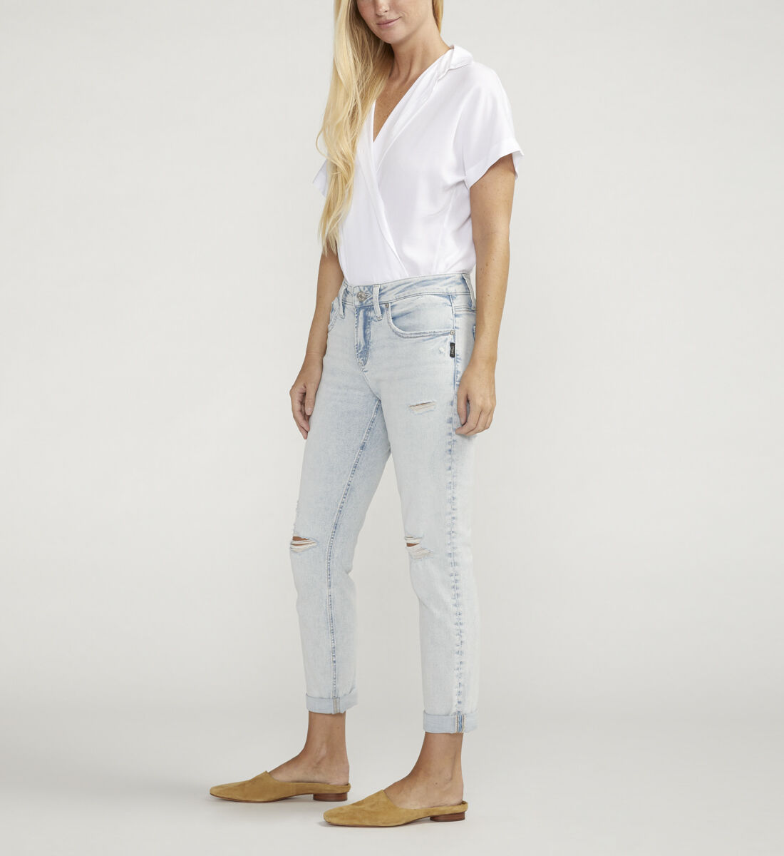 Silver boyfriend jeans canada cheap