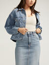 Back-Slit Maxi Jean Skirt image number 3