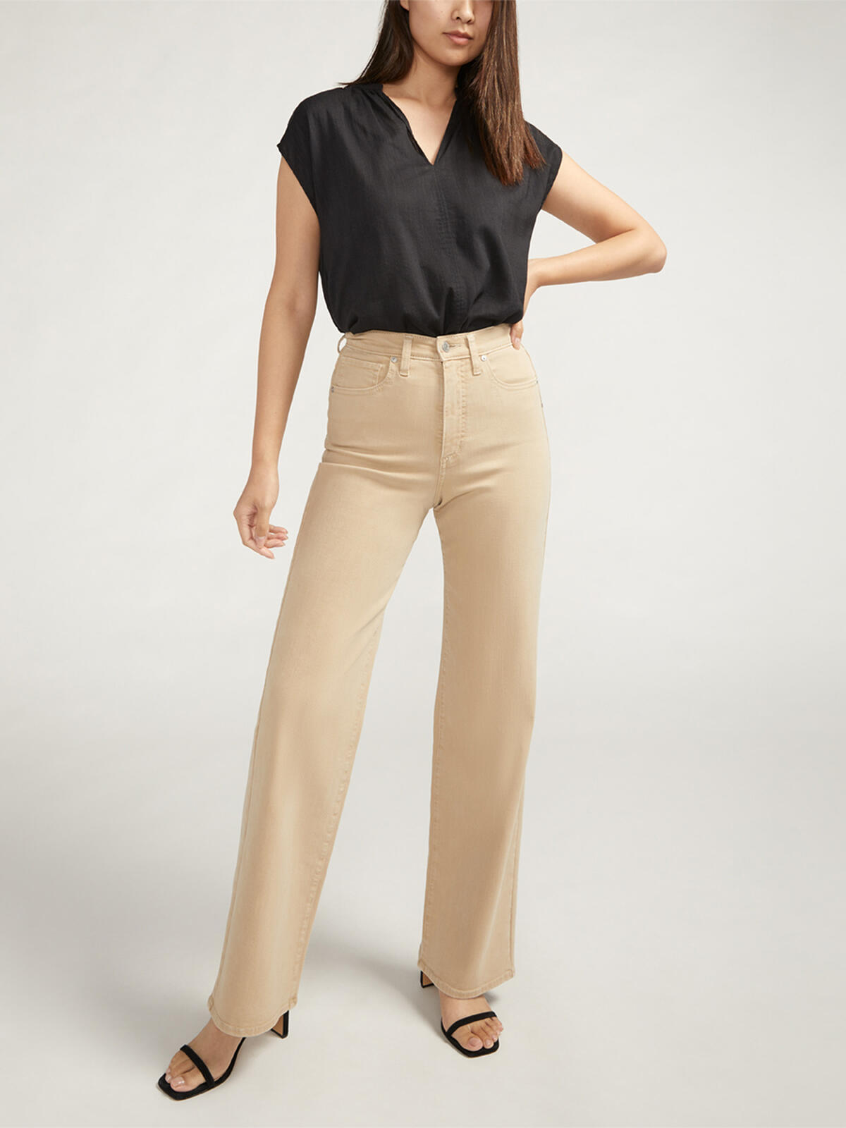 Highly Desirable High Rise Trouser Leg Jeans image number 0