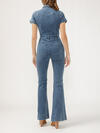 70s Flare Leg Denim Jumpsuit image number 1