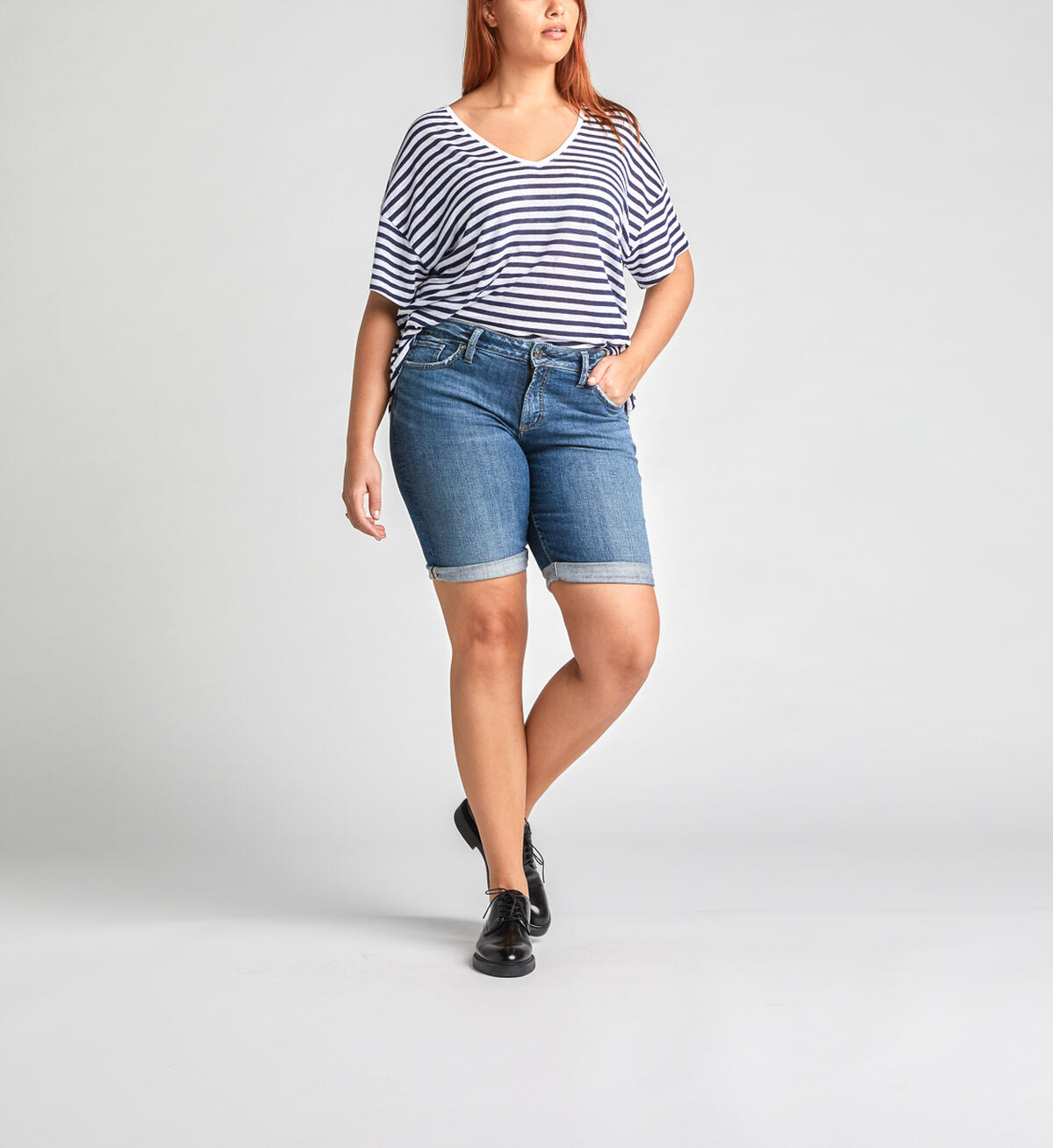 Elyse Mid-Rise Curvy Relaxed Bermuda Short, , hi-res image number 3