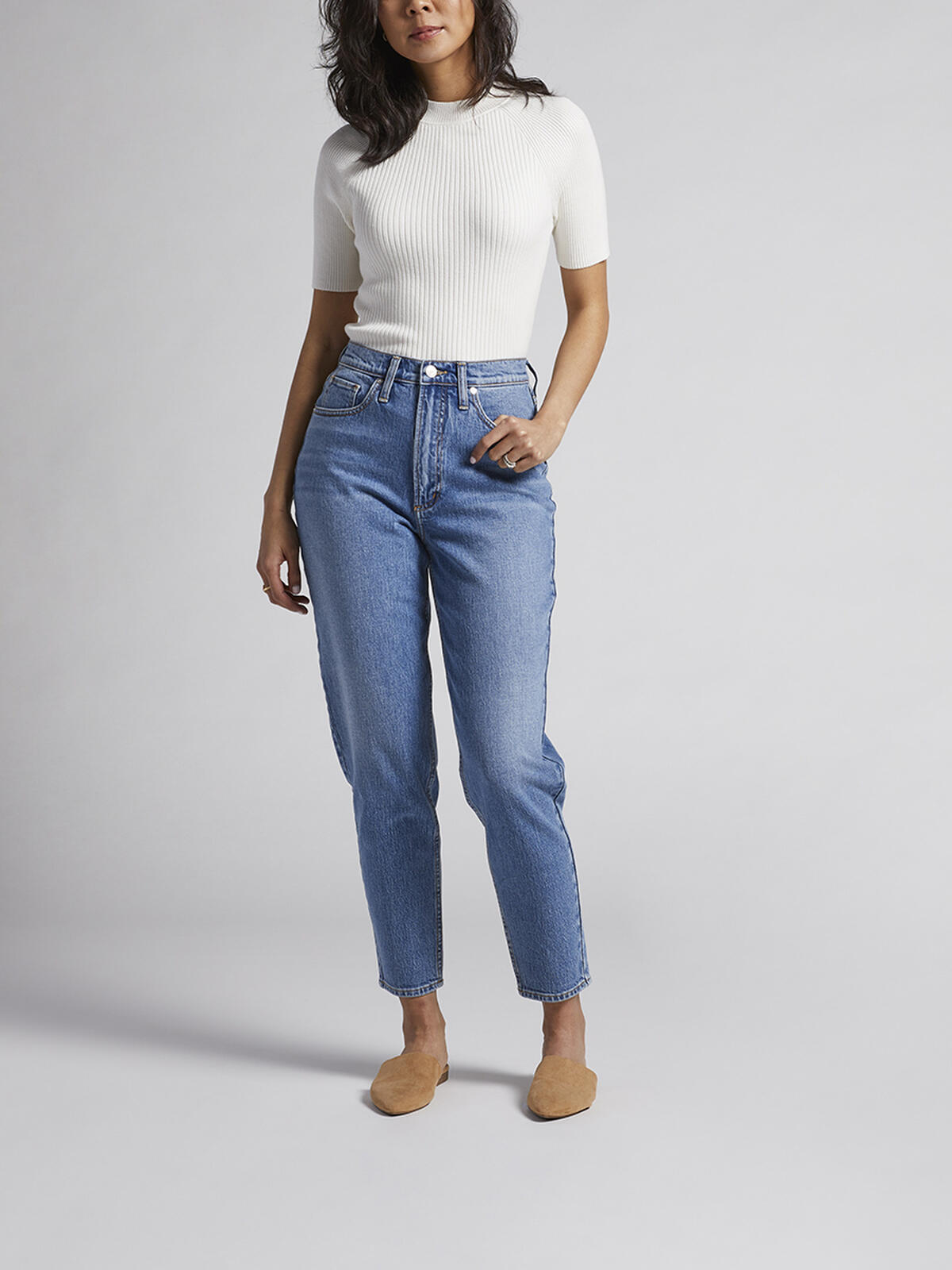 High Rise Tapered Leg Mom Jean image number 0