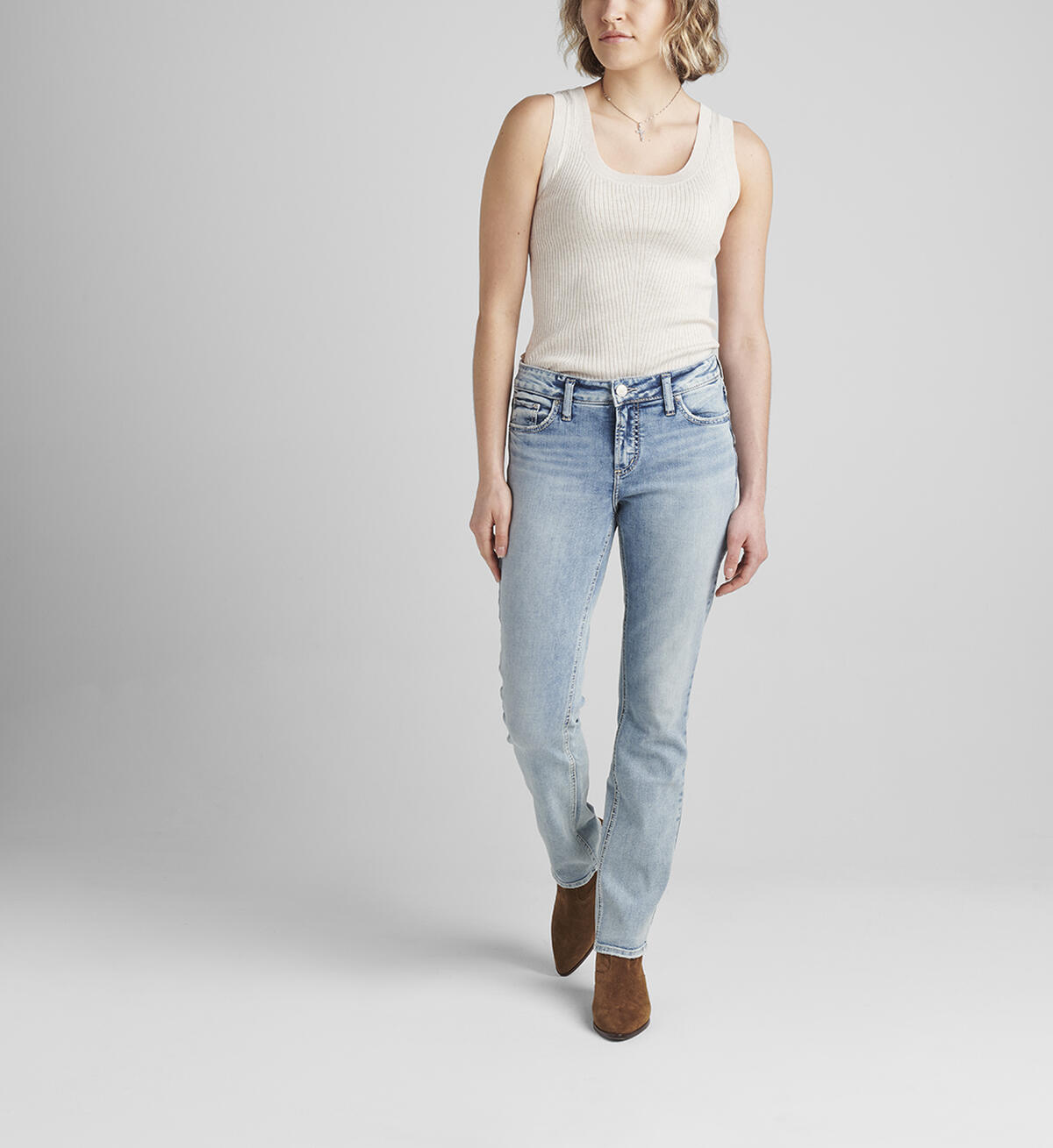 Elyse Mid Rise Straight Leg Jeans, , hi-res image number 0
