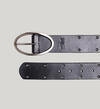 Womens Genuine Leather Studded Belt, Black, hi-res image number 2
