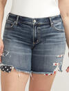 Boyfriend Mid Rise Distressed Americana Short Plus Size image number 3