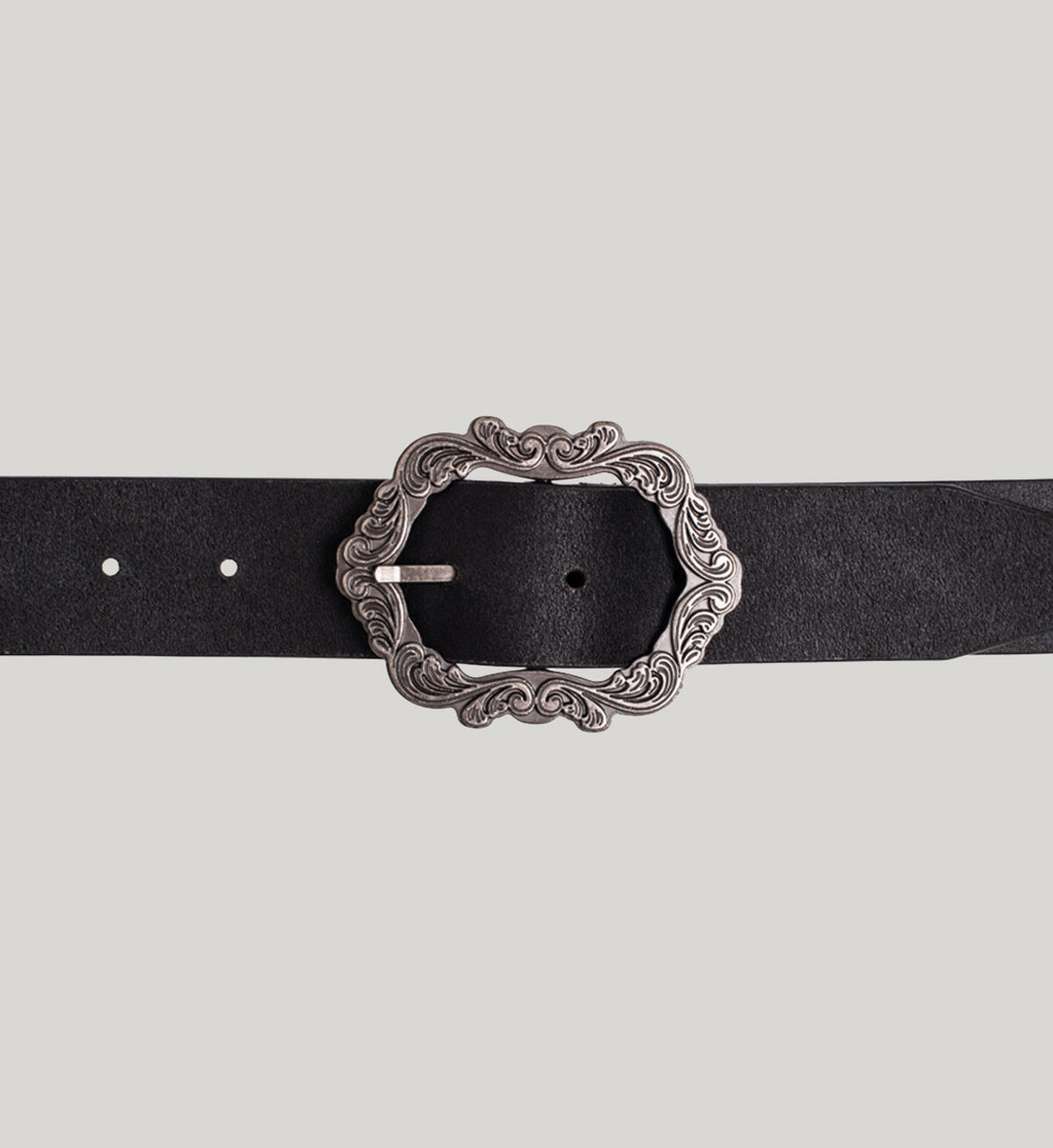 Womens Genuine Leather Belt With Picture Frame Buckle, Black, hi-res image number 1