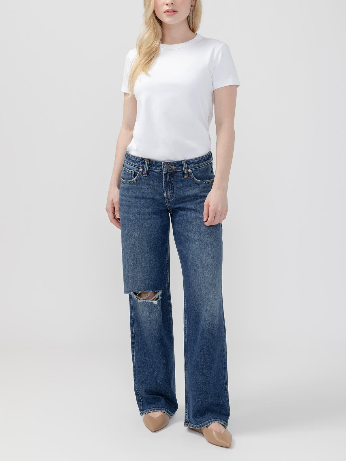 Loose & Low Straight Leg Jeans Petite image number 0