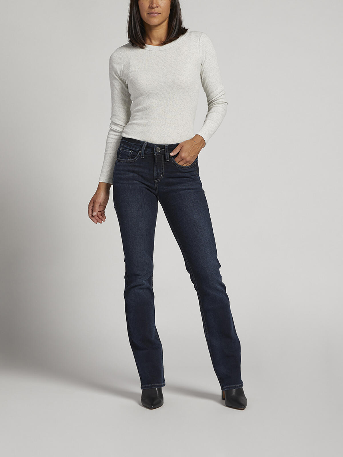 Suki Mid Rise Slim Bootcut Jeans image number 0