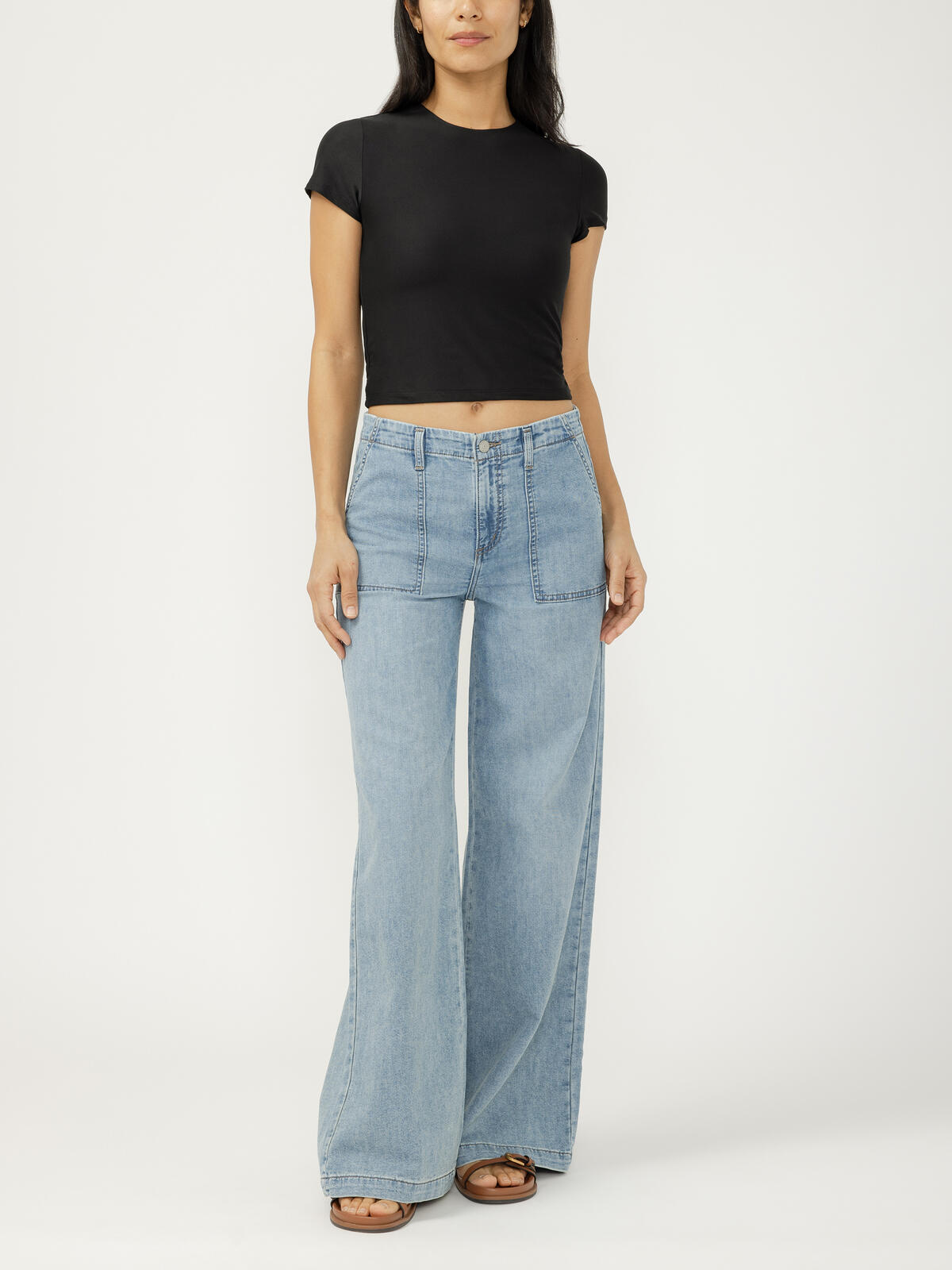 Wide Leg Knit Flex Jeans image number 0