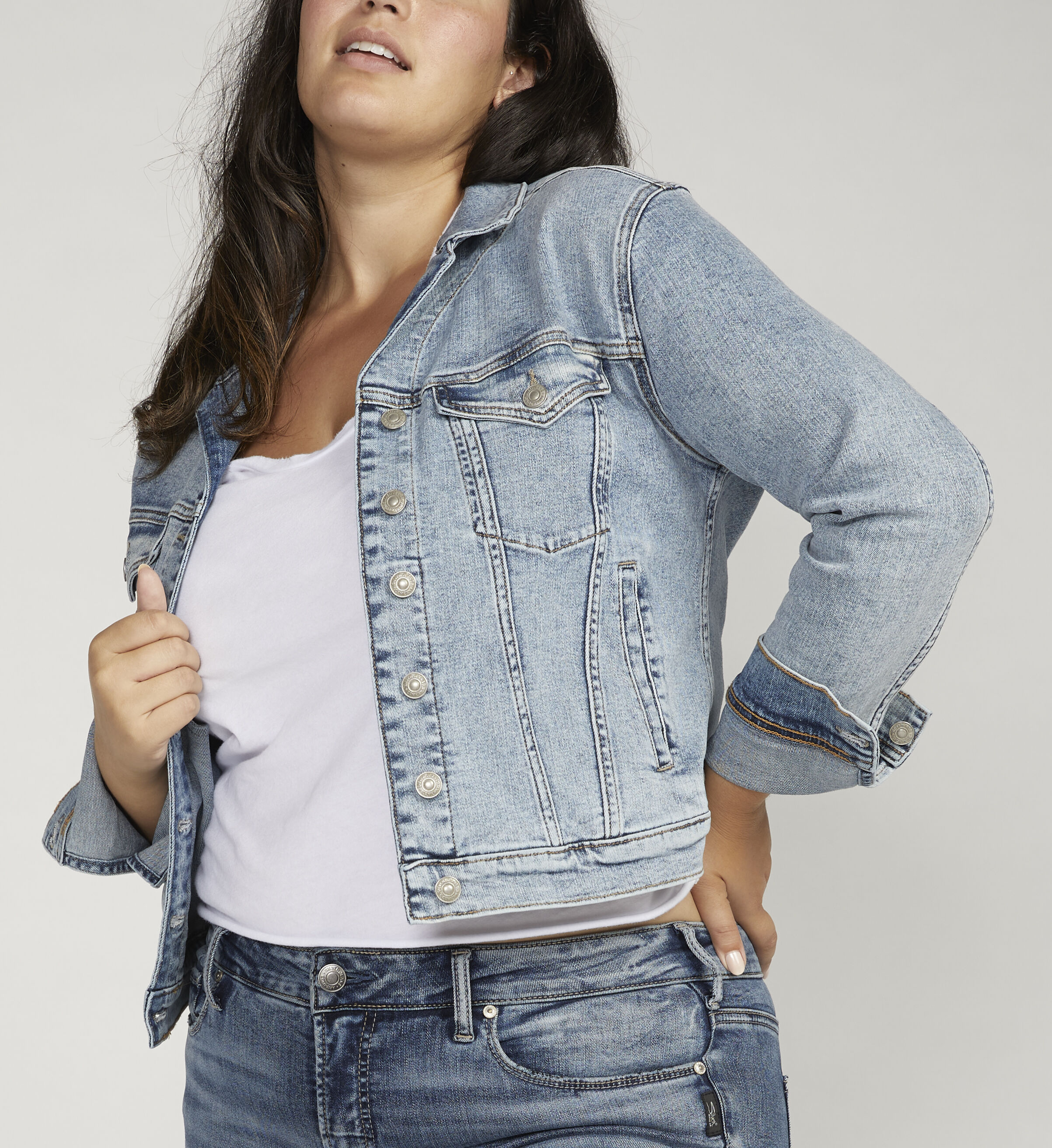Fitted jeans jacket outlet